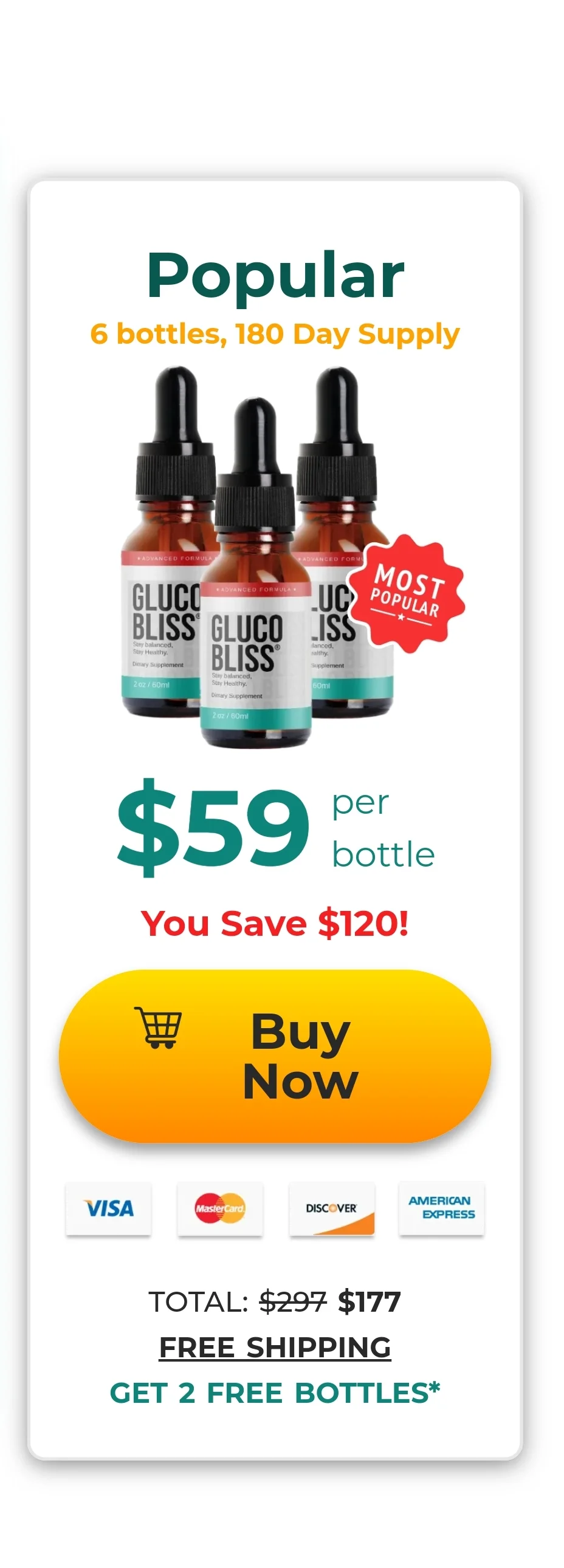 GlucoBliss™ 3 bottles pricing